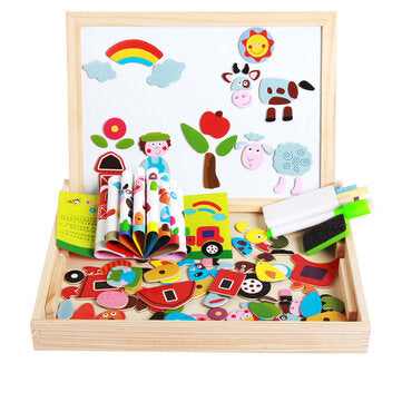 Kids Child Educational Magnetic Box Set with Whiteboard Jigsaw Board Puzzle Toys