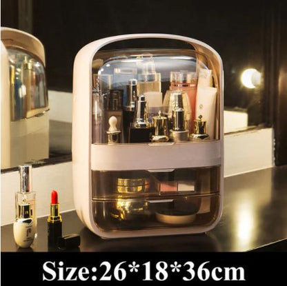 ashion Big Capacity Cosmetic Storage Box Waterproof Dustproof Bathroom Desktop Beauty Makeup Organizer Skin Care Storage Drawer