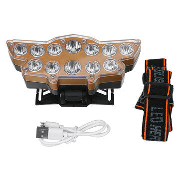 12Pcs P90 LED Headlamp USB Rechargeable 4 Long-range Light Modes Fishing LED Headlight Bike HeadLamps