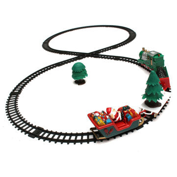 Christmas Musical Light Train Trees Box Set Carriage Kid Gift Toy Ornament Decor
