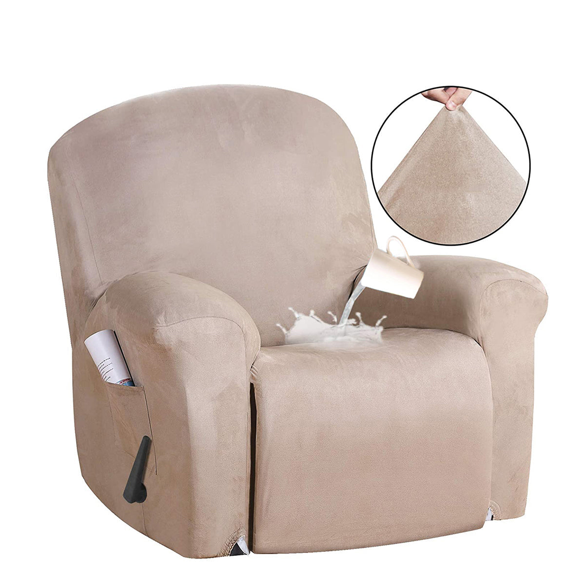 Recliner Cover Non Slip Stretch Suede Couch Armchair Chair Covers Protector
