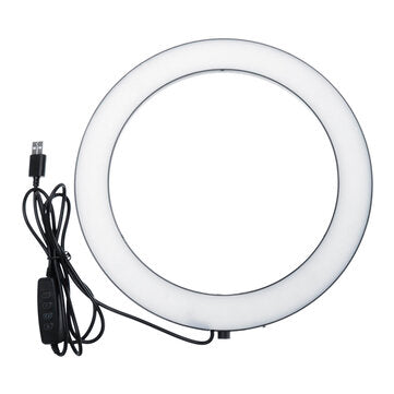 26cm Portable Stepless Adjustable LED Ring Full Light Makeup Mirror Light Photography Lighting Selfie Ring Lamp with Phone Holder