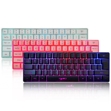 HXSJ V700 Wired Keyboard 61 Keys USB Wired RGB Backlit Gaming Keyboard for Office Gamers