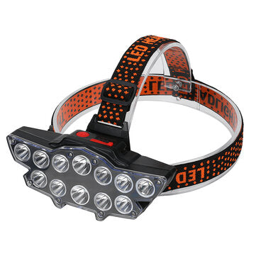 12Pcs P90 LED Headlamp USB Rechargeable 4 Long-range Light Modes Fishing LED Headlight Bike HeadLamps