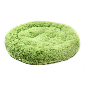 55CM Luxury Shag Warm Fluffy Pet Dog Puppy Round Fur Donut Cushion Mat Pet Bed