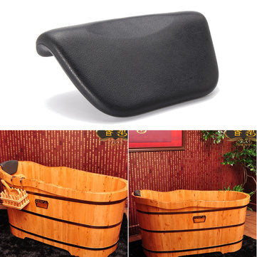 PU Black Bath Pillow Bathtub Spa Head Rest Neck Support Back Comfort Tub