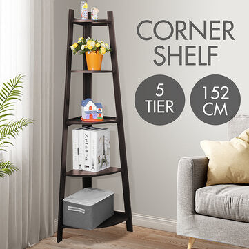5-Tier Corner Shelf Wall Shelves Display Rack Stand Home Decor Bookcase Rack
