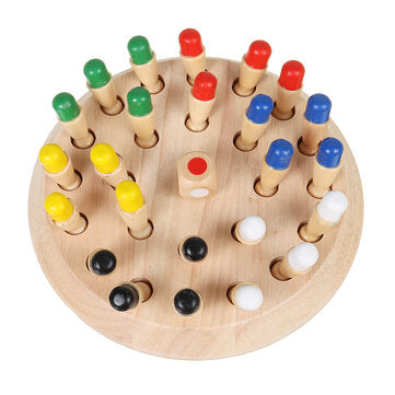 Montessori Wooden Colorful Memory Chess Game Clip Beads 3D Puzzle Learning Educational Toys for Children