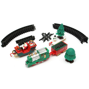 Christmas Musical Light Train Trees Box Set Carriage Kid Gift Toy Ornament Decor
