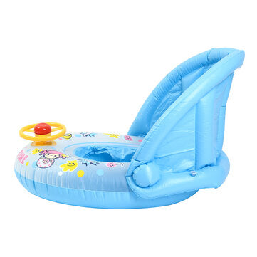 Inflatable Sunshade Baby Kids Water Float Seat Boat Swimming Ring Pool Fun