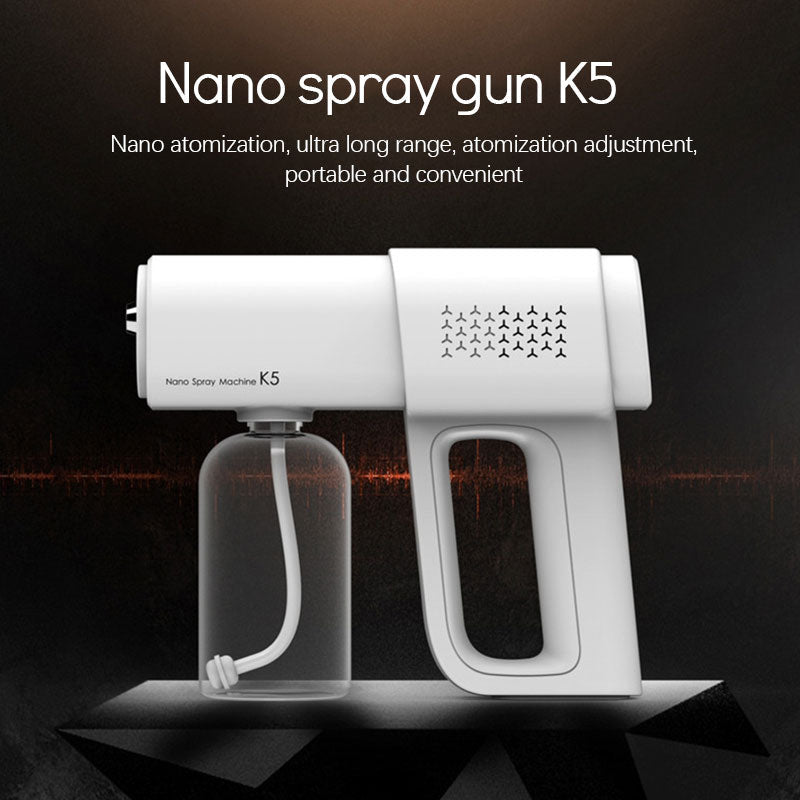 380ML Electric Nano Blue Light Steam Spray K5 Wireless Fogging Disinfection Sprayer Gun