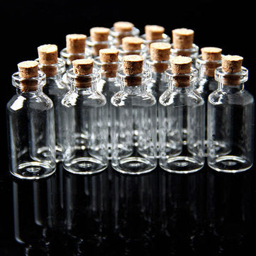 10Pcs 18x40mm Mini Clear Wishing Message Glass Bottles Vials With Cork
