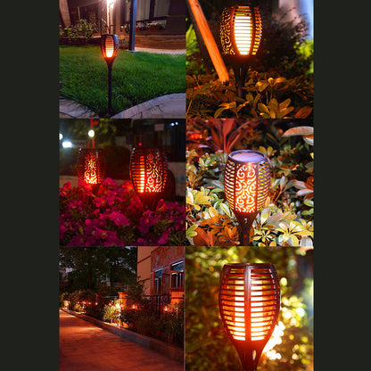 51CM 12LED Solar Flame Lawn Light Warm White Waterproof Outdoor Garden Fire Torch Lamp