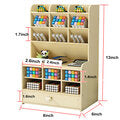 Pen Holder Wooden Pencil Storage Holder Study Home Office Case Rack Drawer