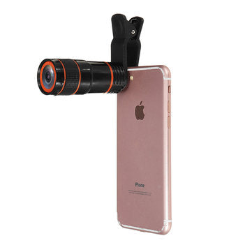 All in 1 Phone Camera Lens 8X Telescope Selfie Stick Tripod bluetooth Remote Kit