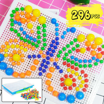 Kids Pegs Board DIY 296 Toys Educational Children Puzzle Learning Creative Gift