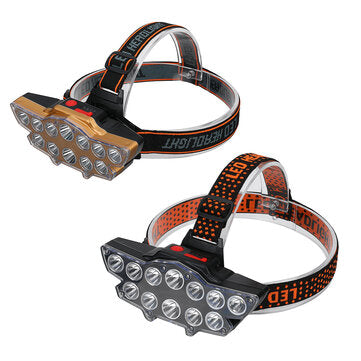 12Pcs P90 LED Headlamp USB Rechargeable 4 Long-range Light Modes Fishing LED Headlight Bike HeadLamps