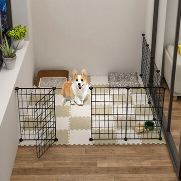 Foldable Pet Playpen Iron Fence Puppy Kennel House Exercise Training Puppy Space Dog Supplies Rabbits Guinea Pig Cage Sleeping Home