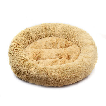 55CM Luxury Shag Warm Fluffy Pet Dog Puppy Round Fur Donut Cushion Mat Pet Bed