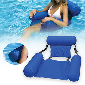 Water Lounge Chair Summer Swimming Inflatable Foldable Floating Row Backrest Air Mat Party Pool Toy