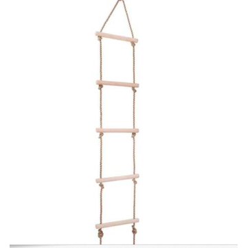 Kids Indoor Outdoor Playhouse Wooden 300Kg 5 Rungs Rope Climbing Ladder Toy