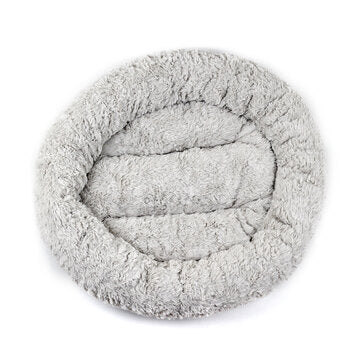 55CM Luxury Shag Warm Fluffy Pet Dog Puppy Round Fur Donut Cushion Mat Pet Bed