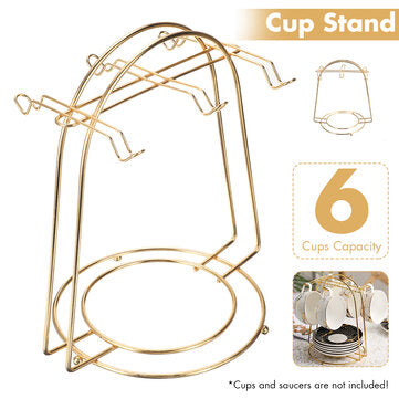 6 Cup Tree Stand Home Kitchen Tabletop Coffee Mug Holder Storage Organizer Rack