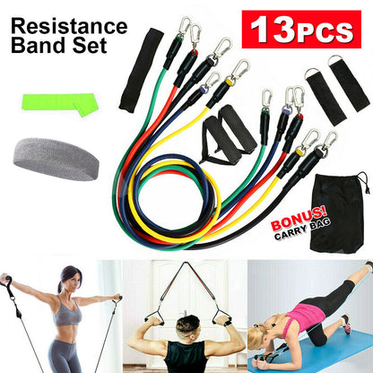 13 PCS Resistance Band Set Yoga Pilates