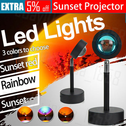 LED Sun Sunset Rainbow Projector Atmosphere Light