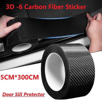 5*300CM Car Door Edge Protector Accessories Sticker Carbon Fiber Scuff Plate