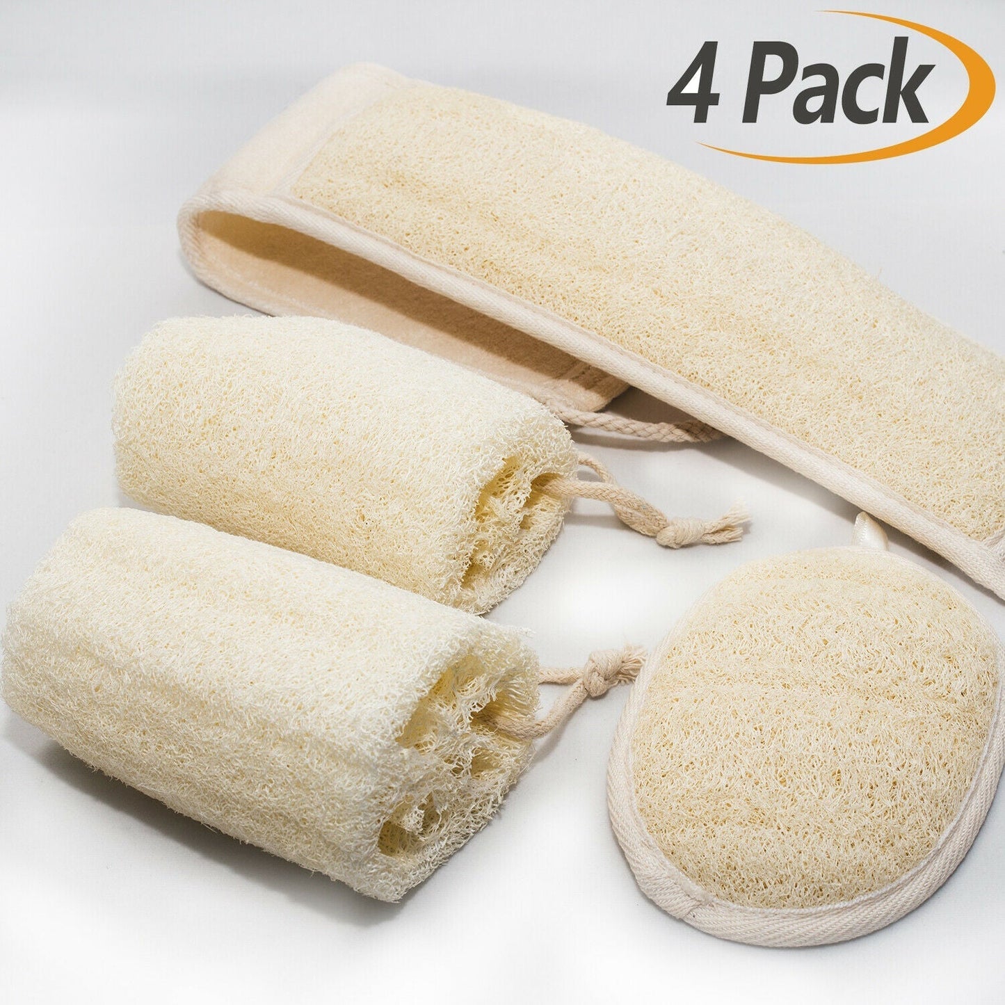 4 pack Loofah Sponge Scrubber Brush, loofa Perfect to Bath Shower & Spa