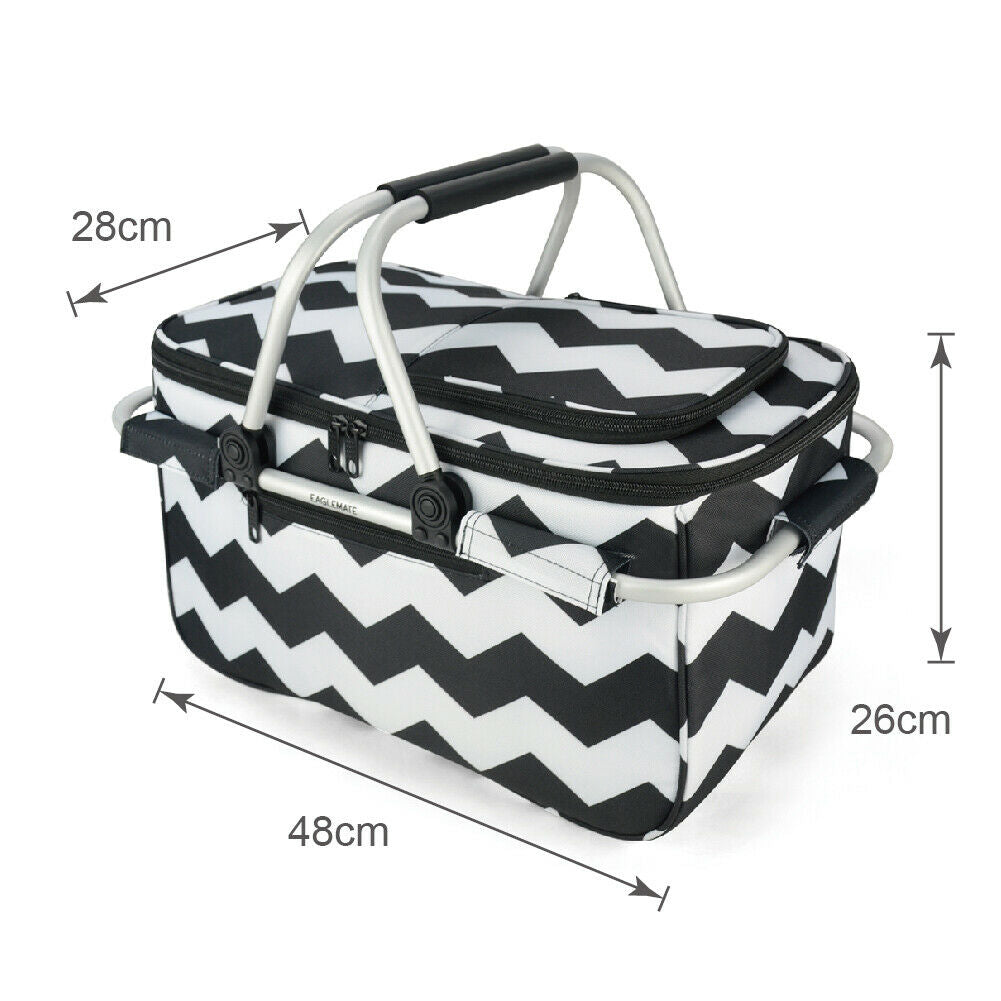 Foldable Outdoor Picnic Insulated Cooler Basket