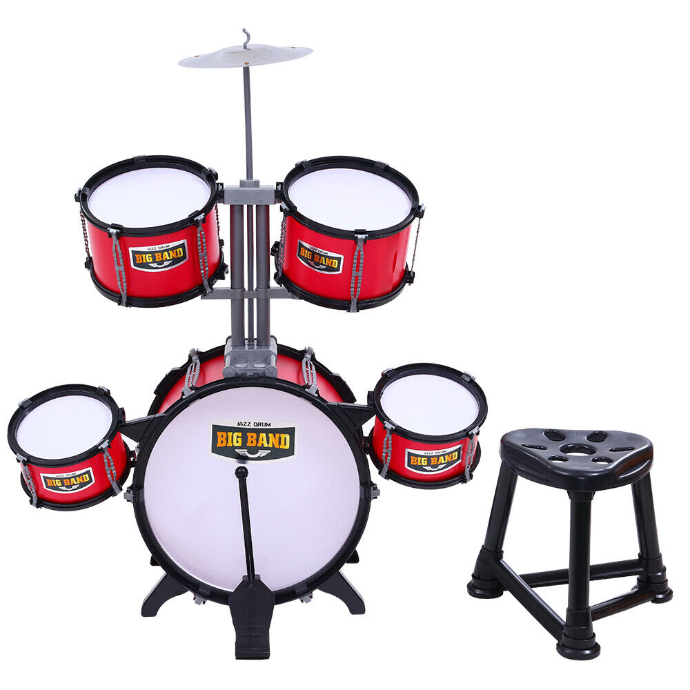 7 Drum Set Junior Drums Kit Musical Play Toys Childrens Mini Big Band