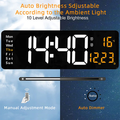 Digital Large Big Jumbo LED Wall Desk Clock