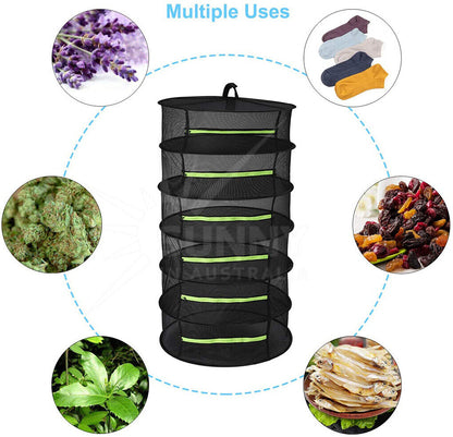 2-8 TIER DRYING NET HANGING DRY RACK LARGE SHELF HYDROPONIC GROW HERB PLANT