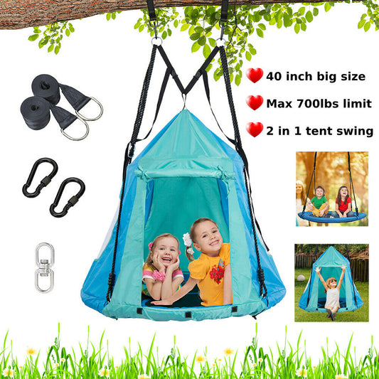 Tree Swing Set 2 IN 1 Hanging Tent Kids Outdoor Yard Garden Toy AU