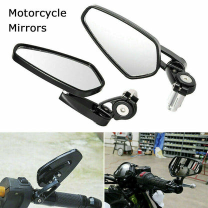 Universal Motorcycle bike Bar End Rear Side View Mirrors