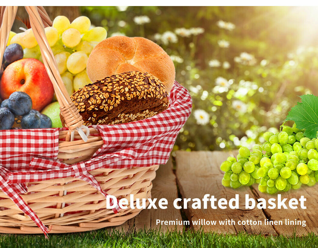 Picnic Basket Deluxe Willow Baskets
