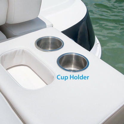 2x Stainless Steel Cup Drink Holders for Marine Boat Car Truck Camper RV w Drain