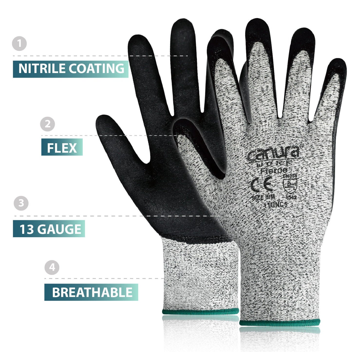 Cut Resistant Level 5 Nitrile Anti Cut Safety Gloves