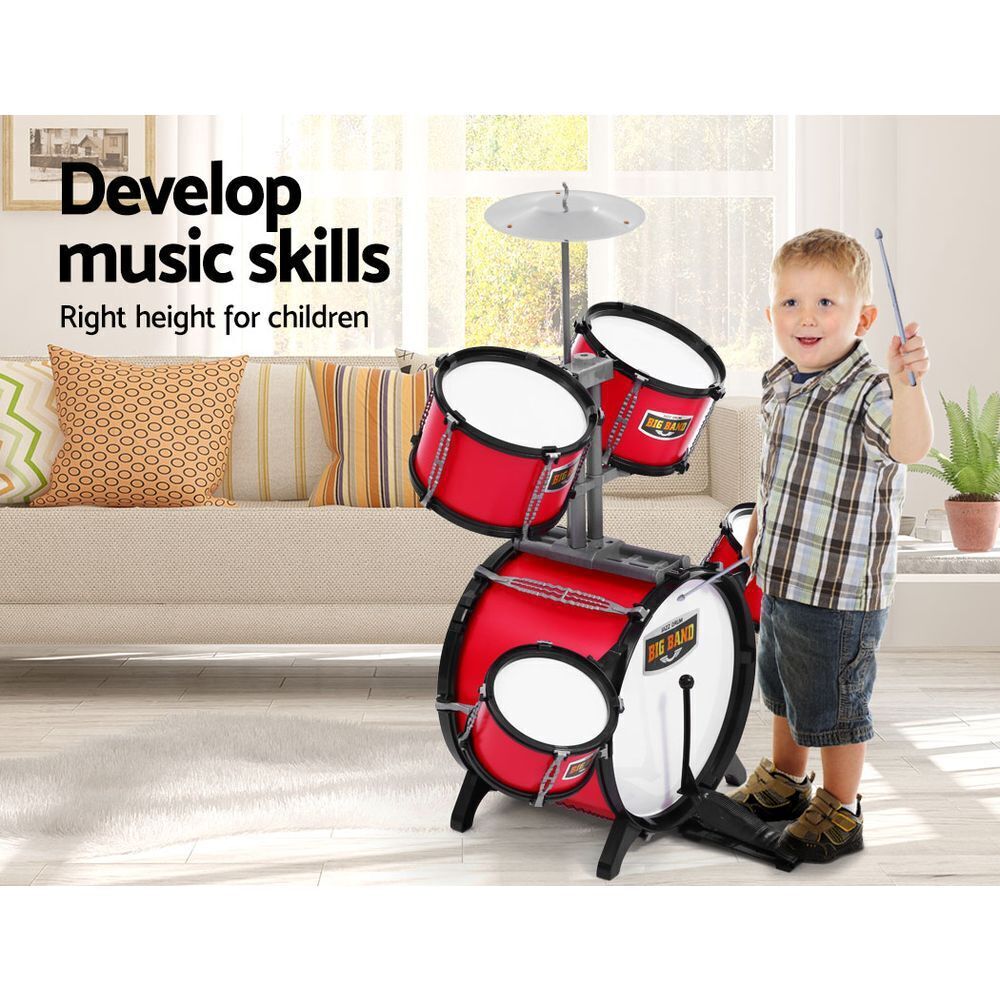 7 Drum Set Junior Drums Kit Musical Play Toys Childrens Mini Big Band