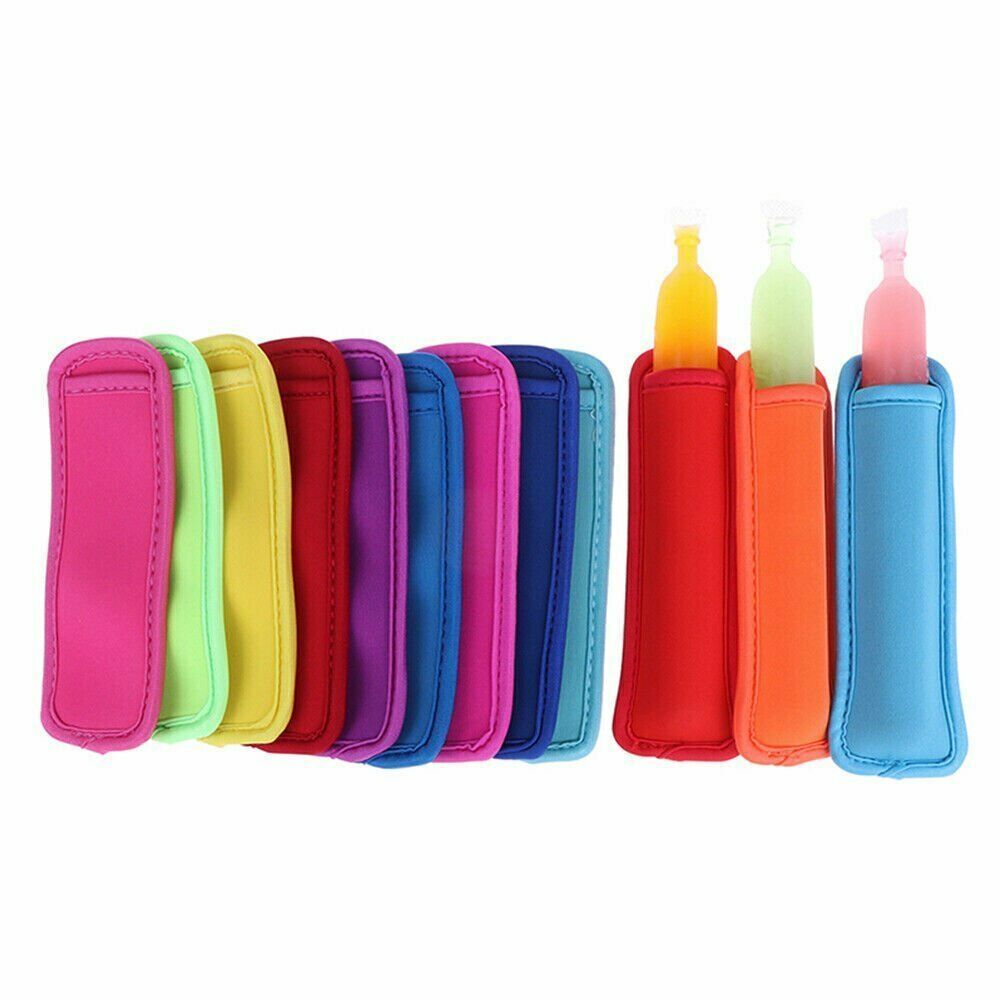 10x Colorful Ice Sleeves Icy Block Lolly Cream Holder