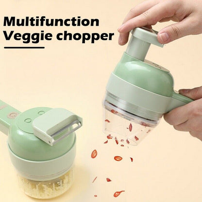 4 in 1 Mini Kitchen Handheld Electric Vegetable Cutter Set Wireless Food Chopper