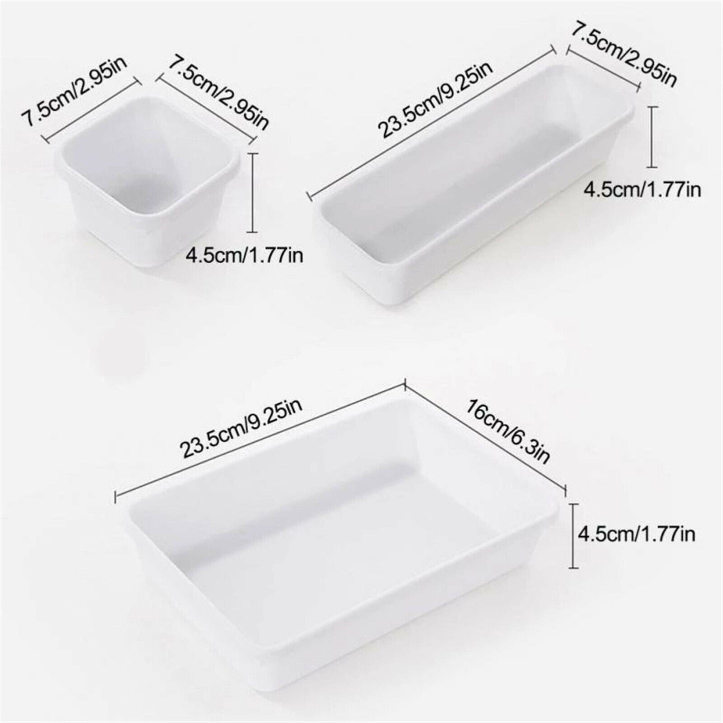 8pcs/set Drawer Desk Draw Cutlery Storage Tray