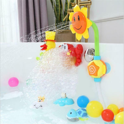 Kids Baby Bath Toys Fun Sunflower Spray Water Shower Head Baby Must Likes