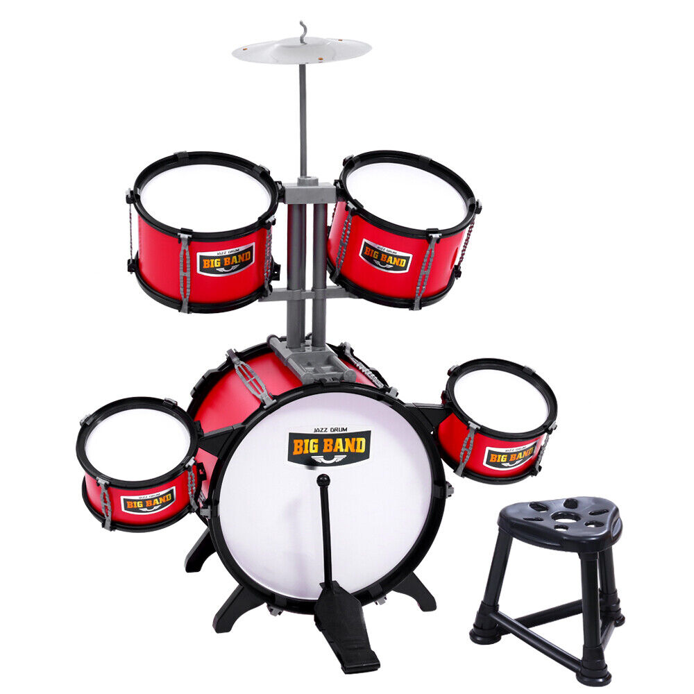 7 Drum Set Junior Drums Kit Musical Play Toys Childrens Mini Big Band