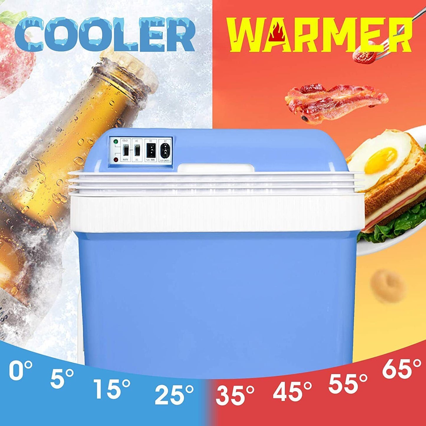 2in1 24L Mini Portable Fridge Small Drinks Beer Cooler Warmer