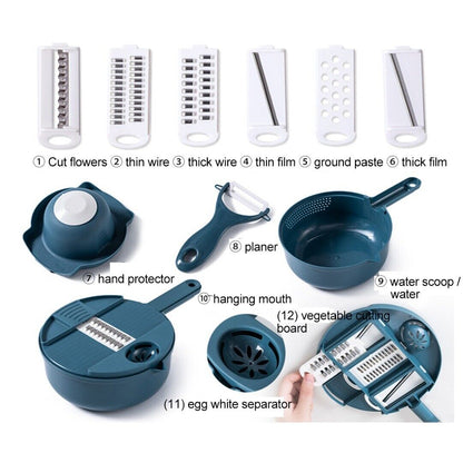 12 in 1 Multifunctional Kitchen Chopping Artifact