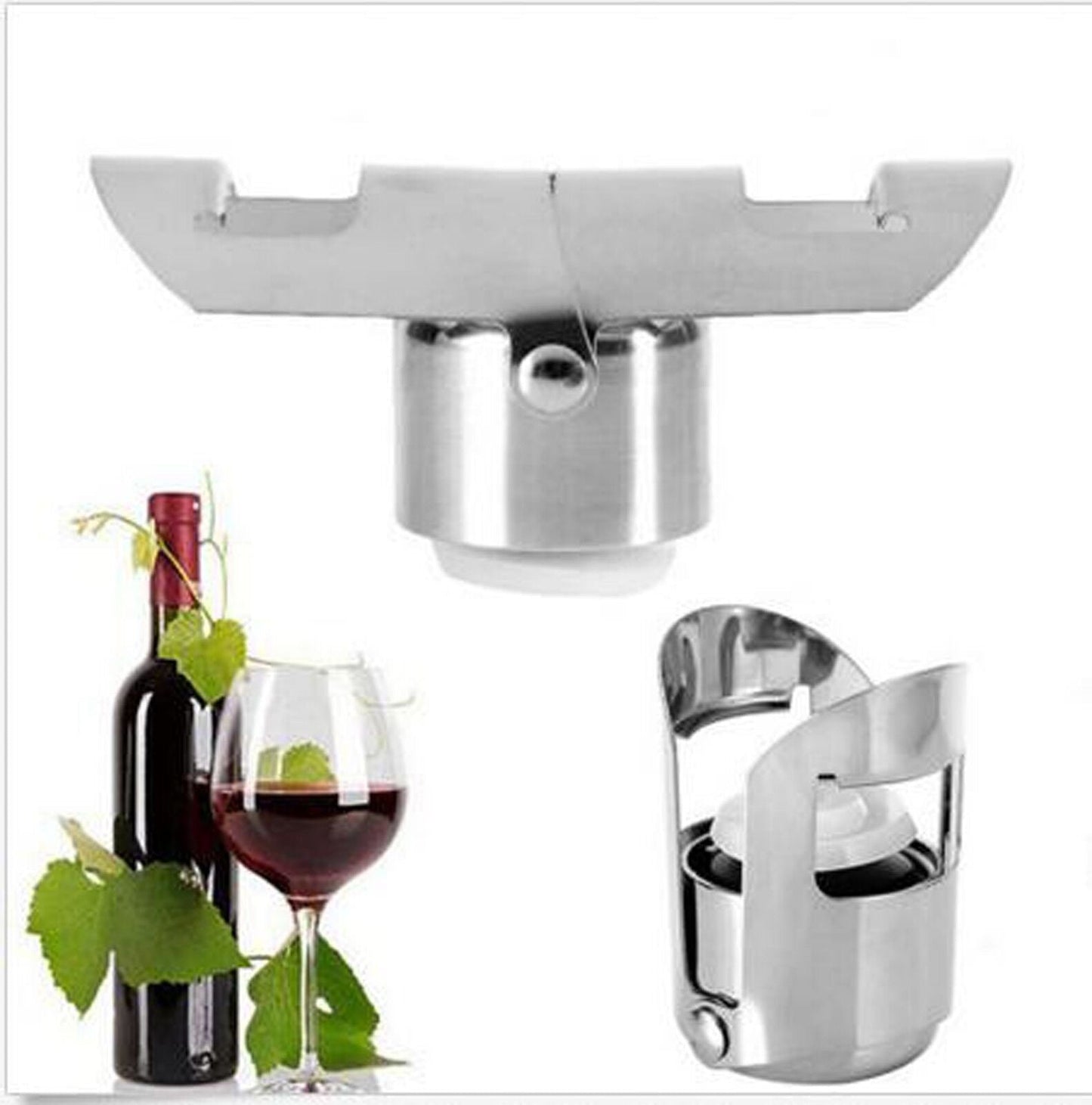 3PCS Practical Stainless Steel Champagne Stopper