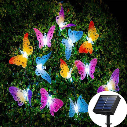 12 LED Solar String Fairy Lights Butterfly